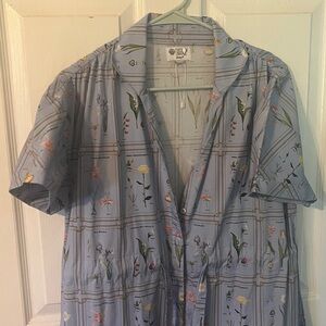 Chic Blue Floral Midi Dress